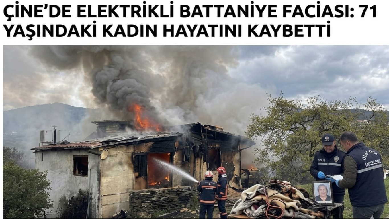 Çine’de Elektrikli Battaniye Faciası: 71 Yaşındaki Kadın Hayatını Kaybetti